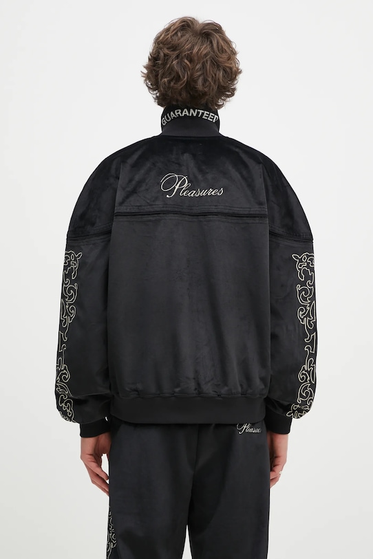 Oblečenie Mikina PLEASURES Unquote Velour P24W010 čierna