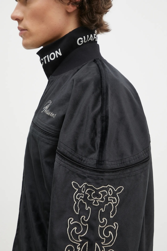 Mikina PLEASURES Unquote Velour čierna P24W010