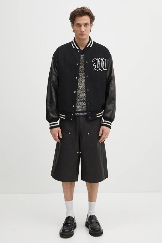 Vlněná bomber bunda Wacko Maria Leather Varsity 24FW.WMO.BL16