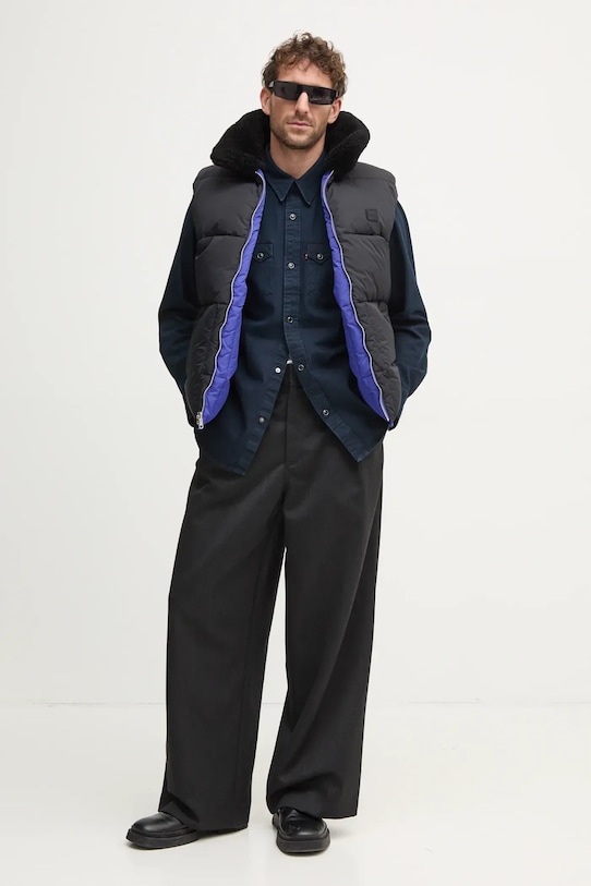 Двостороння безрукавка A.P.C. doudoune teddy PAAFW.M30201 блакитний AW24