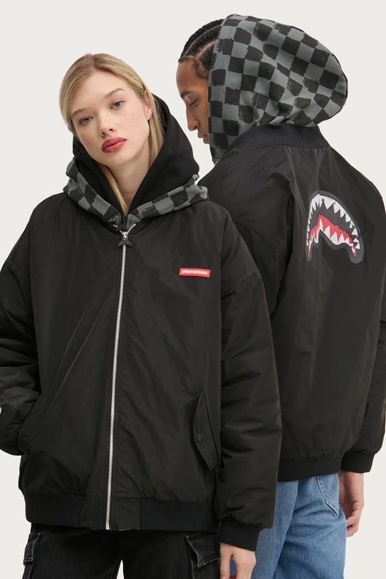 Bunda Sprayground oversize čierna SP610