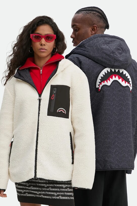 Obojstranná bunda Sprayground nezateplené sivá SP656