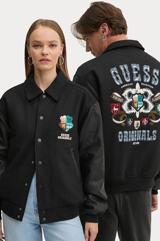 Куртка з домішкою вовни Guess Originals з підкладкою чорний M4BL50.WEI00