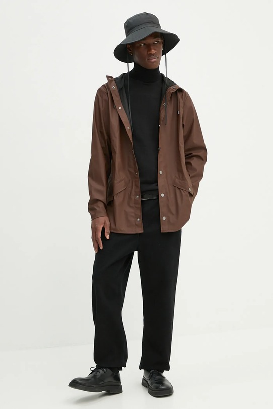 Rains płaszcz Jacket W3 12010.23 brązowy AW24