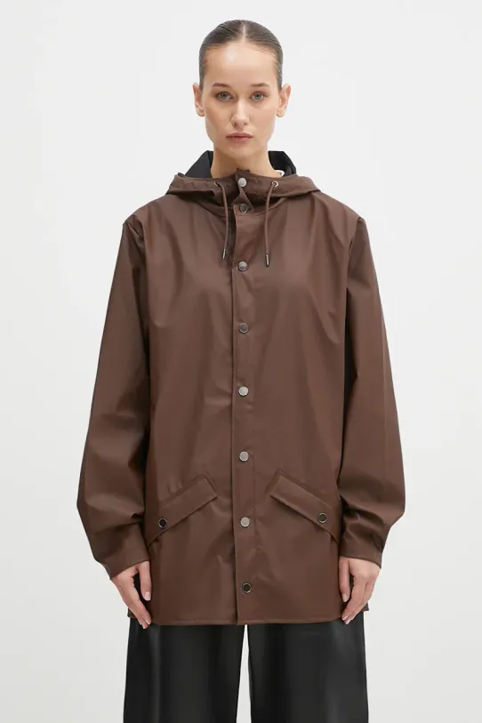 Rains coat Jacket W3 with brown 12010.23