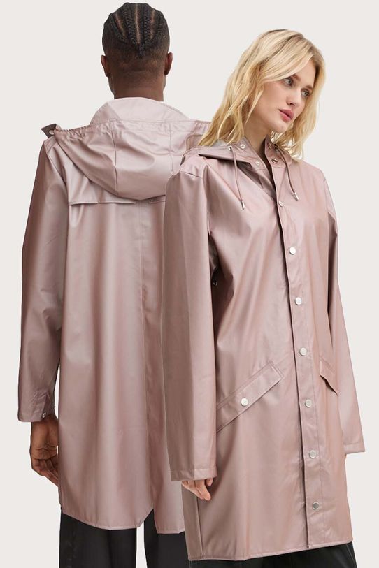 Nepromokavá bunda Rains Long Jacket W3 nezateplené fialová 12020.37