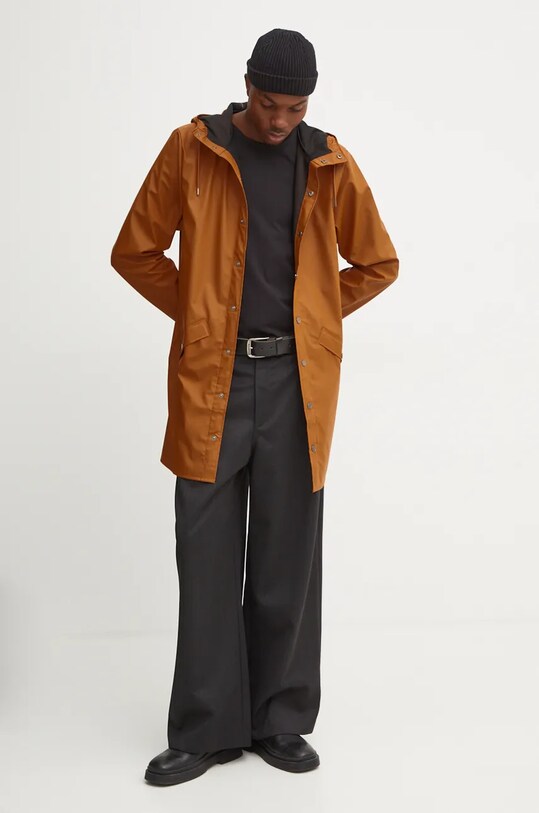 Rains kurtka przeciwdeszczowa Long Jacket W3 12020.63 pomarańczowy AW24