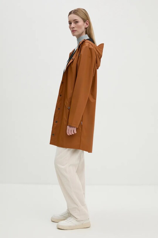 Odzież Rains kurtka przeciwdeszczowa Long Jacket W3 12020.63 pomarańczowy