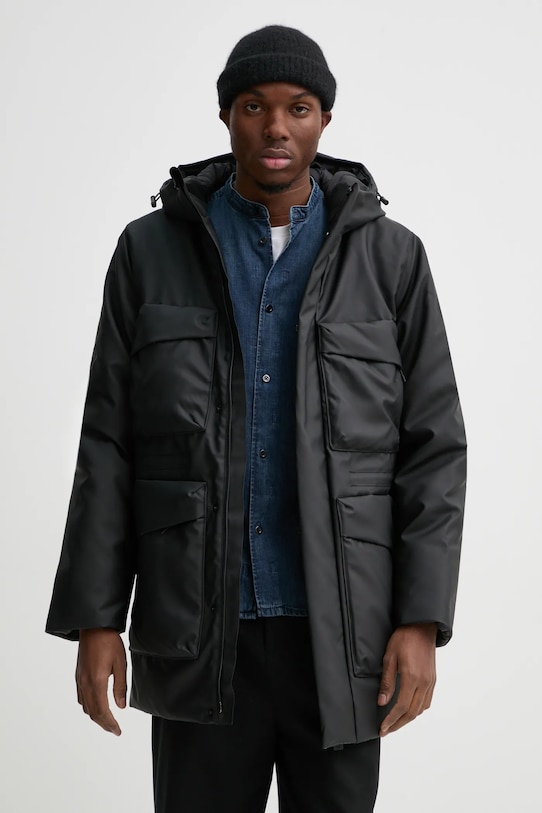 Rains kurtka Askim Long Insulated Cargo Jacket W3T4 15930.01 czarny AW24