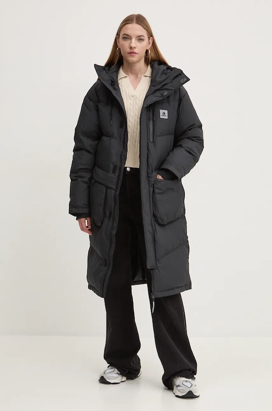 Пухено яке Converse 10025248.A03 черен AW24