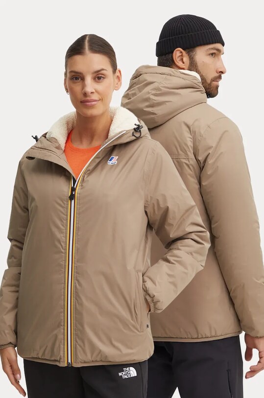 Bunda K-Way zateplené hnedá K3118TW