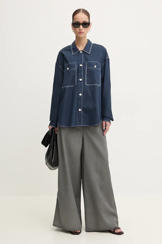 Sunnei camicia in cotone RTWXSHR019 blu navy