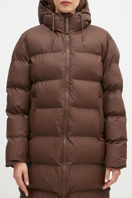 Rains rain jacket Alta Longer Puffer Jacket W3T4 brown 15130.23