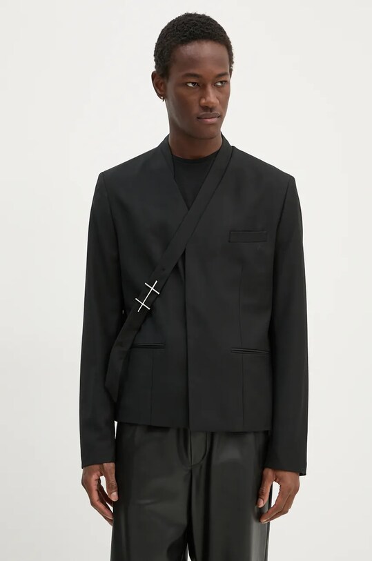 Heliot Emil sacou din lana AW24.M.04.045.BLK01 negru AW24
