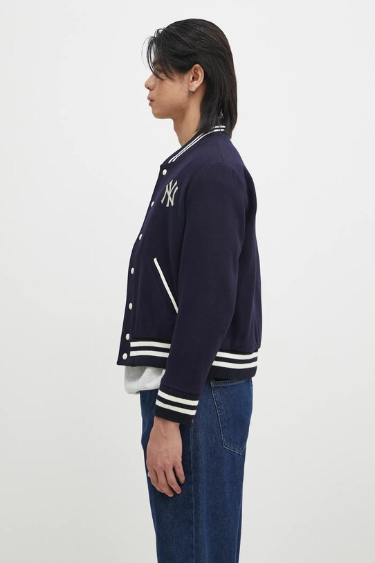 Шерстяная куртка-бомбер Sporty & Rich Yankees Serif Varsity OW007505635BL32 тёмно-синий AW24