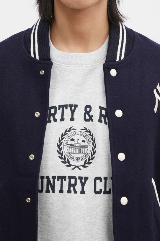 Sporty & Rich jachetă bomber din lână Yankees Serif Varsity bleumarin OW007505635BL32