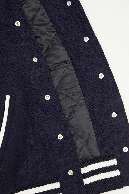 Шерстяная куртка-бомбер Sporty & Rich Yankees Serif Varsity OW007505635BL32 тёмно-синий