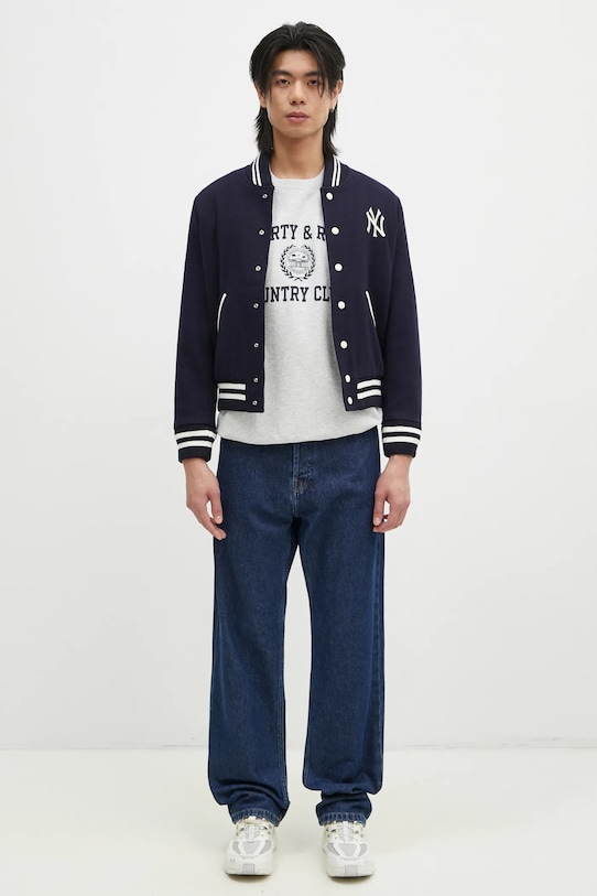 Шерстяная куртка-бомбер Sporty & Rich Yankees Serif Varsity OW007505635BL32