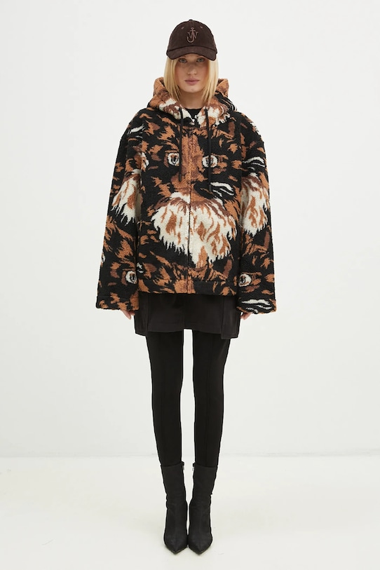 Fleecová mikina s příměsí vlny JW Anderson Zip Front Hooded Jacket JK0337.PG1585.600