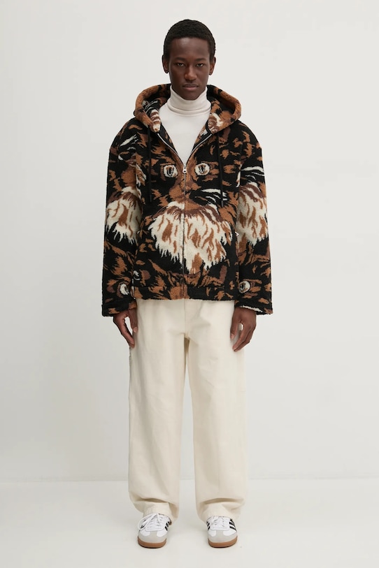 Fleecová mikina s příměsí vlny JW Anderson Zip Front Hooded Jacket JK0337.PG1585.600