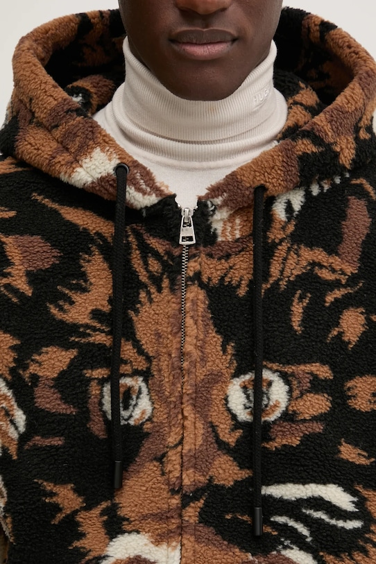 Fleecová mikina s příměsí vlny JW Anderson Zip Front Hooded Jacket JK0337.PG1585.600