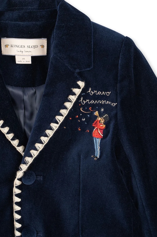 Dječji pamučni sako Konges Sløjd ROCKY BLAZER mornarsko plava KS102084