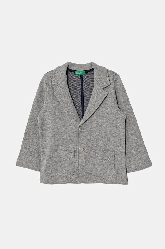 Detské sako United Colors of Benetton pletenina sivá 3F1YG600E.P.Seasonal