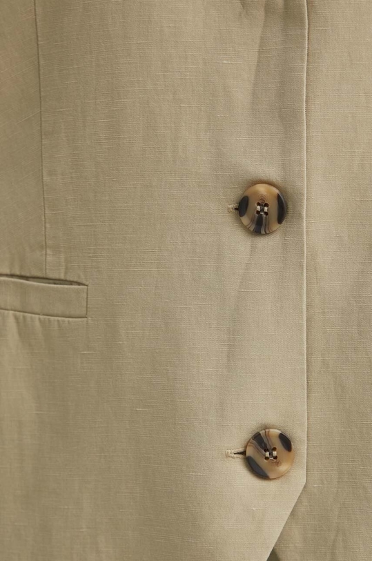 Samsoe Samsoe kamizelka z domieszką lnu SALENI F24200181 zielony