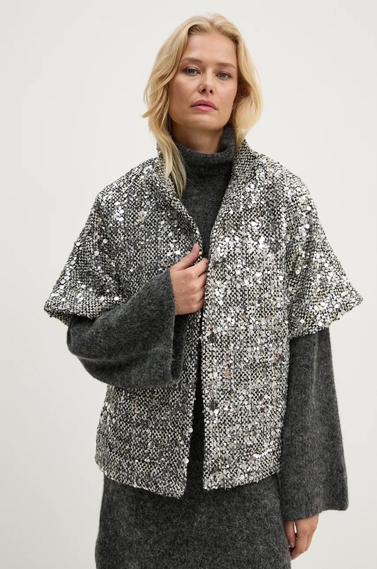 Bruuns Bazaar blazer con aggiunta di lana FrangiBBCarly waistcoat applique argento BBW4046