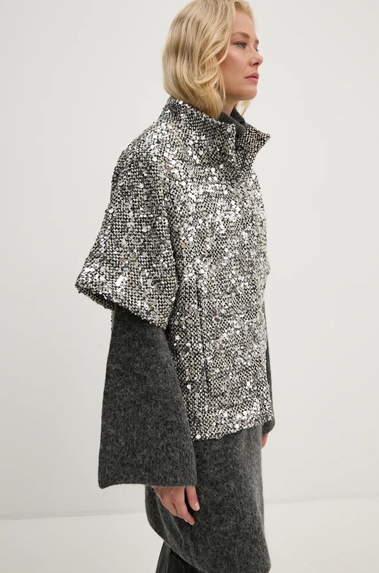 Bruuns Bazaar blazer con aggiunta di lana FrangiBBCarly waistcoat argento BBW4046