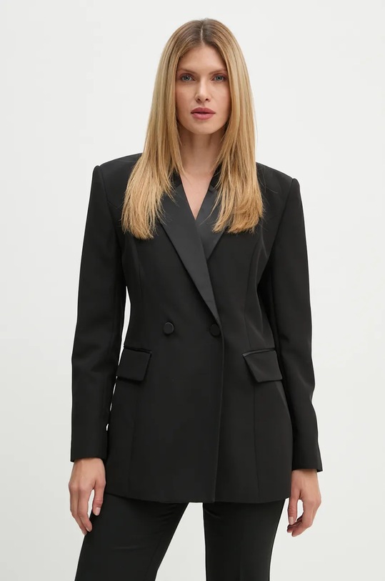 Bruuns Bazaar marynarka RubysusBBTuxi blazer tkanina czarny BBW4114