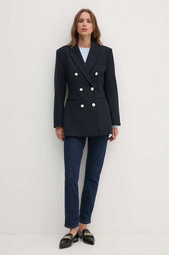 Tommy Hilfiger marynarka z domieszką wełny WW0WW42245 granatowy AW24