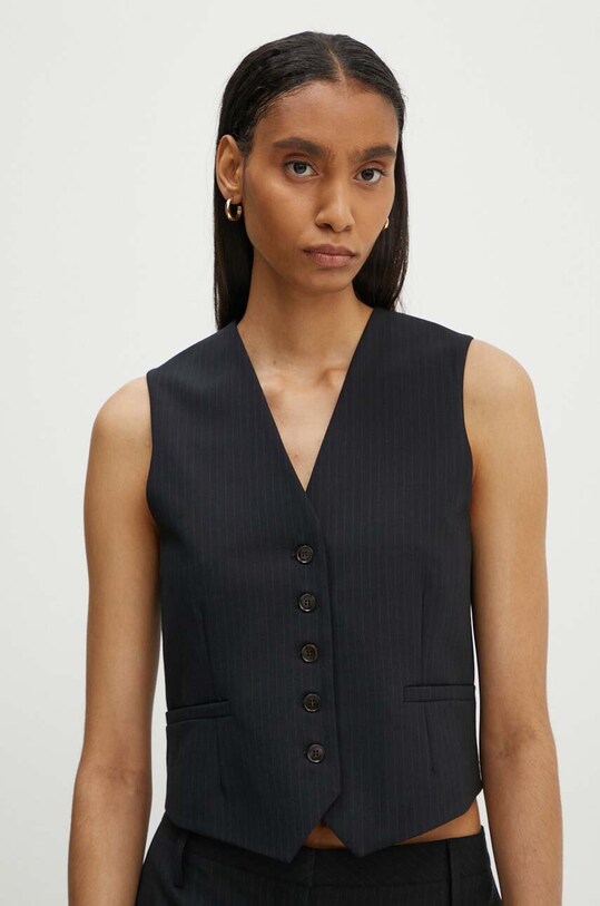 Жилетка з домішкою вовни Herskind Mister з підкладкою темно-синій 5217134