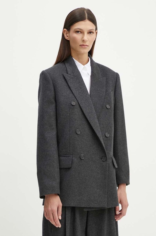 Iceberg marynarka z domieszką wełny tkanina szary L011.3068