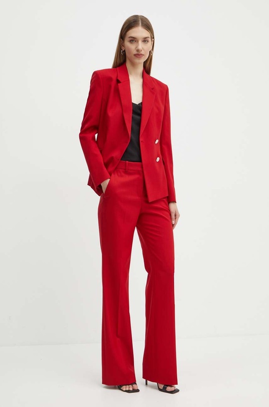 Μάλλινο σακάκι BOSS 50521135 κόκκινο AW24