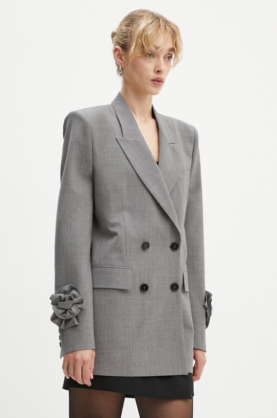 MSGM marynarka wełniana szary 3741MDG18X.247506