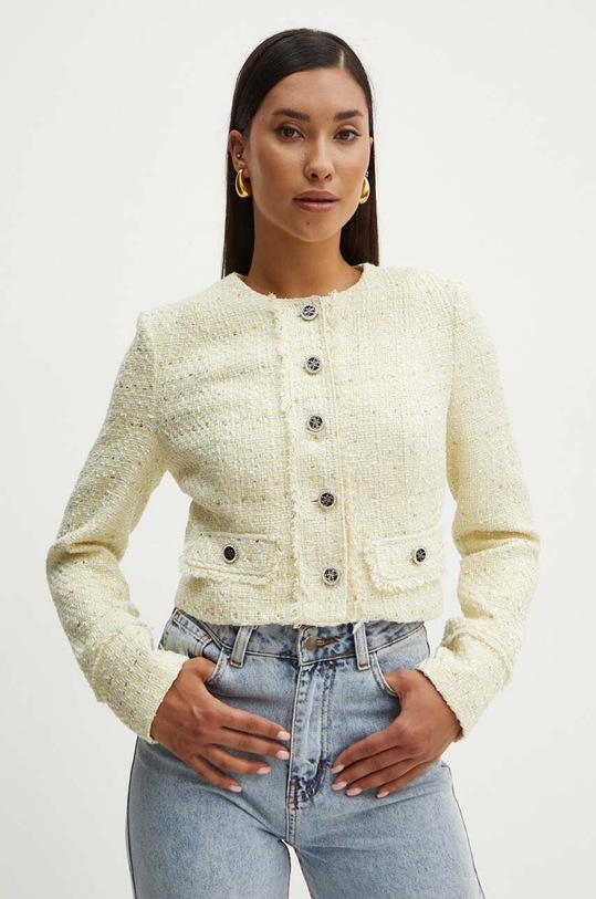 Guess marynarka SOFIA tkanina żółty W4YN70.WGAO2