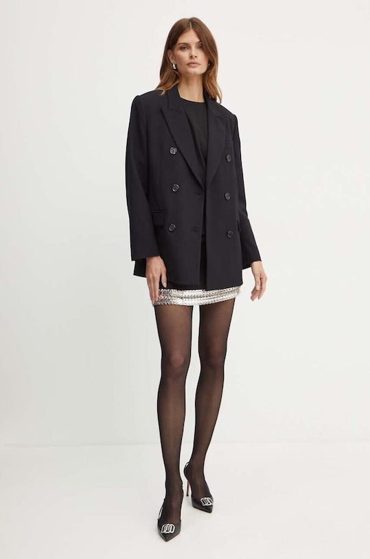 Μπλέιζερ με μίγμα μαλλιού Pinko 103695.A1XX μαύρο AW24