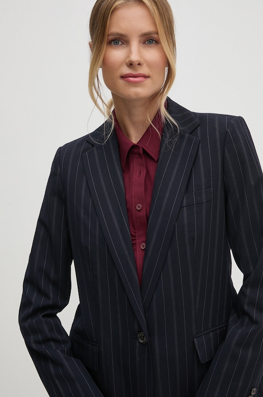 Шерстяной пиджак Lauren Ralph Lauren тёмно-синий 200940232