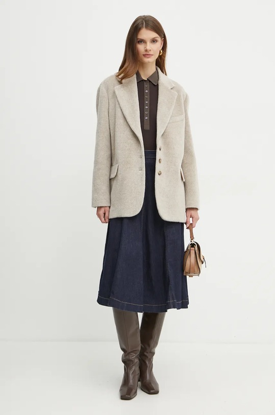 Vlněný kabát Pinko 104481.A27W béžová AW24