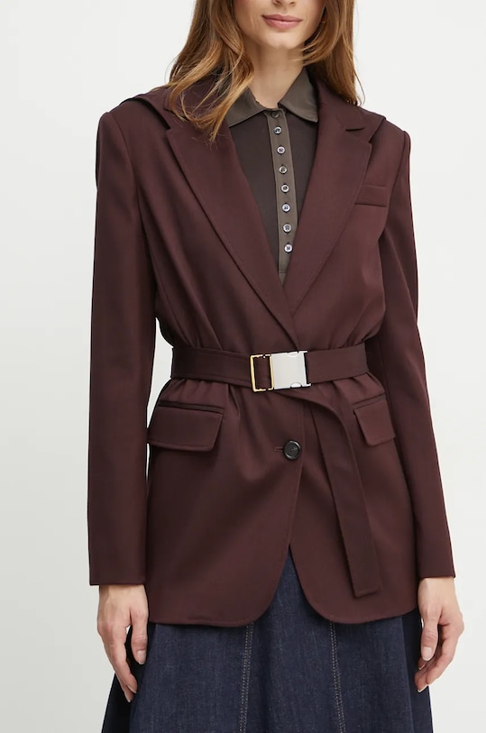 Pinko marynarka wełniana bordowy 104505.A1B3