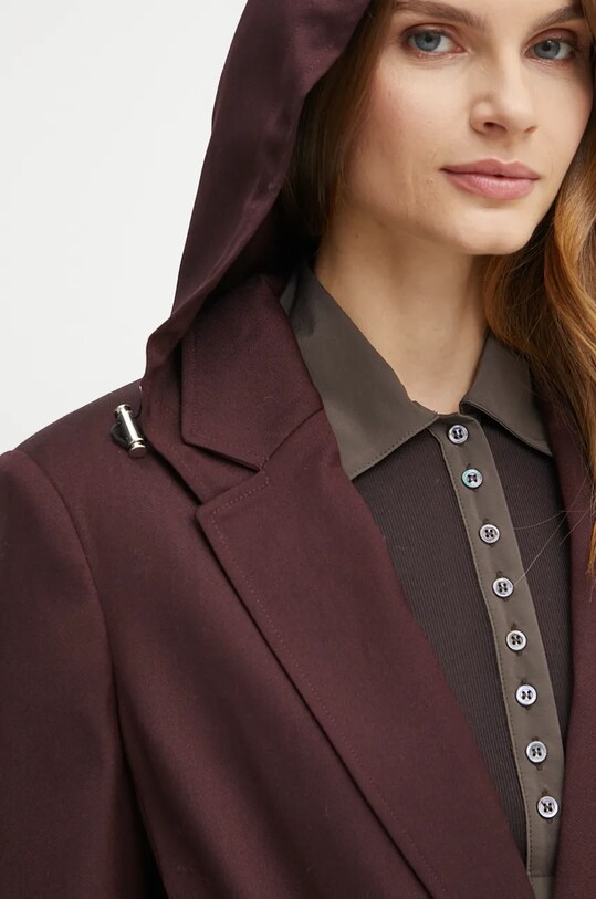 Pinko geaca de lana 104505.A1B3 burgundia