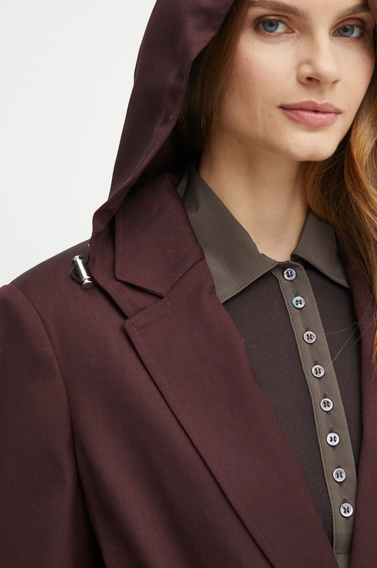 Pinko marynarka wełniana 104505.A1B3 bordowy