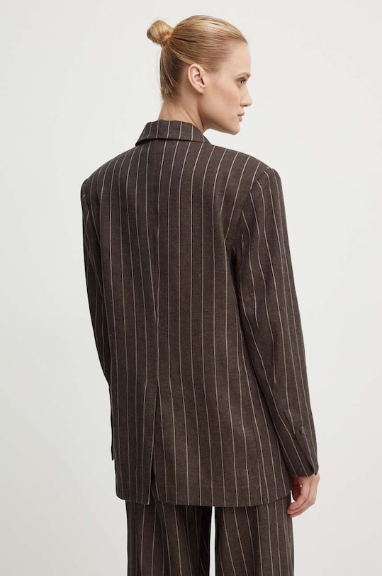 Одежда Льняной жакет Day Birger et Mikkelsen Emile - Casual Linen Stripe DAY65243233 коричневый