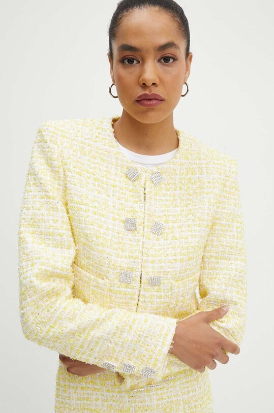 Rotate sacou Boucle Cropped Jacket 1127721895 galben