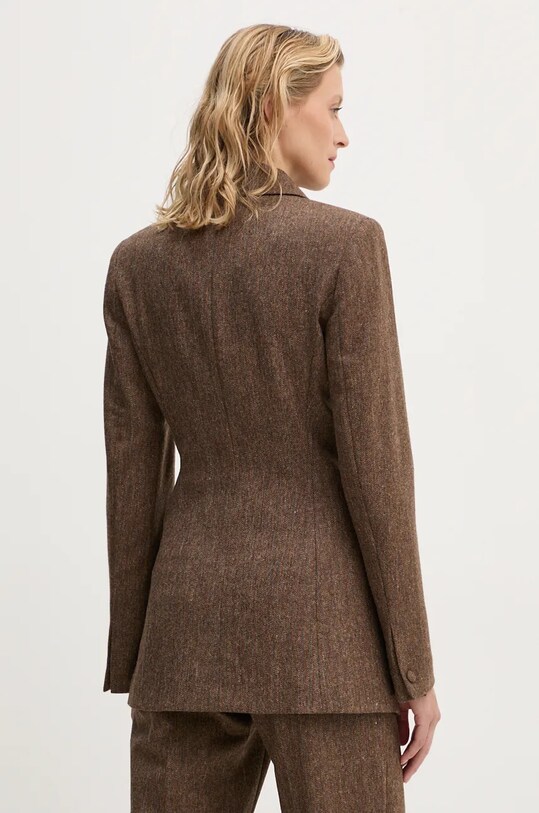 Îmbrăcăminte Remain geaca de lana Fitted Herringbone Blazer 5018632977 maro