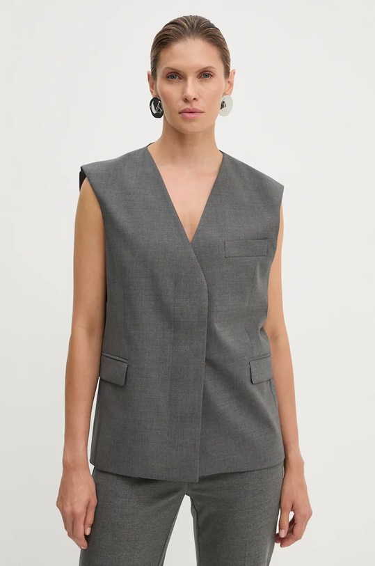 Жилетка з домішкою вовни Remain з підкладкою сірий 5018981959