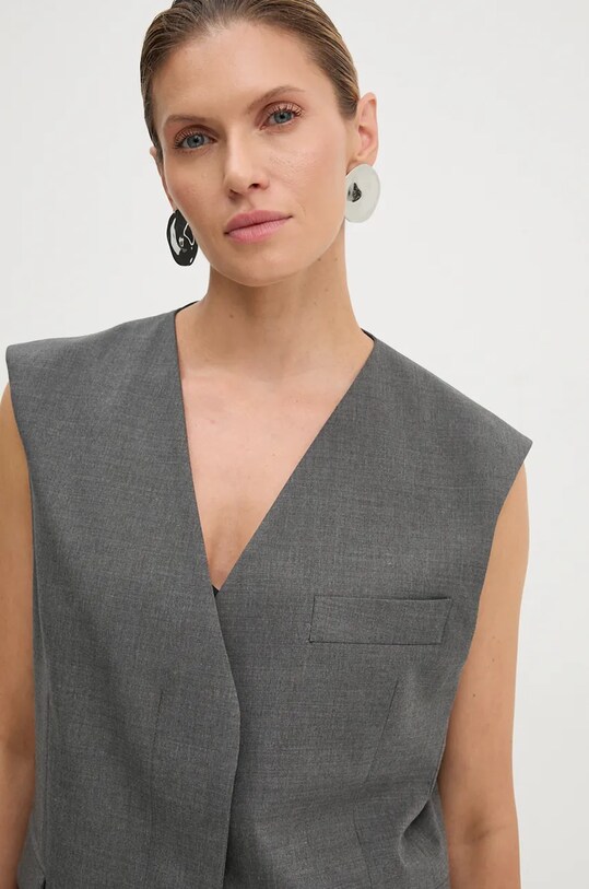 Жилетка з домішкою вовни Remain сірий 5018981959