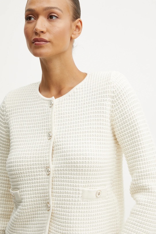 Liu Jo kardigan z domieszką wełny beżowy WF4443.MS016