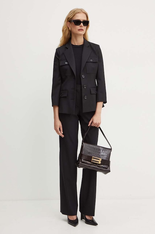Elisabetta Franchi blazer con aggiunta di lana GI10746E2 nero AW24